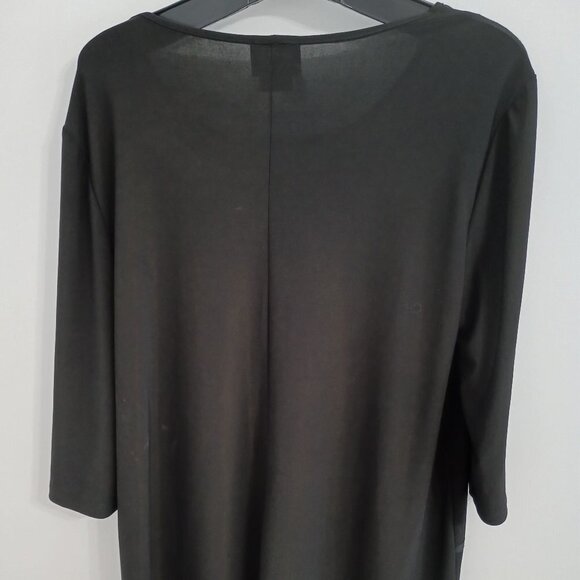Cazza Petite 3/4 sleeves black tunic with decorative buttons size XL - Picture 2 of 5